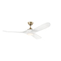 60 Inch Mylo Ceiling Fan With Satin Etch Cased Opal Glass In Champagne Bronze With Matte White Wood Blades