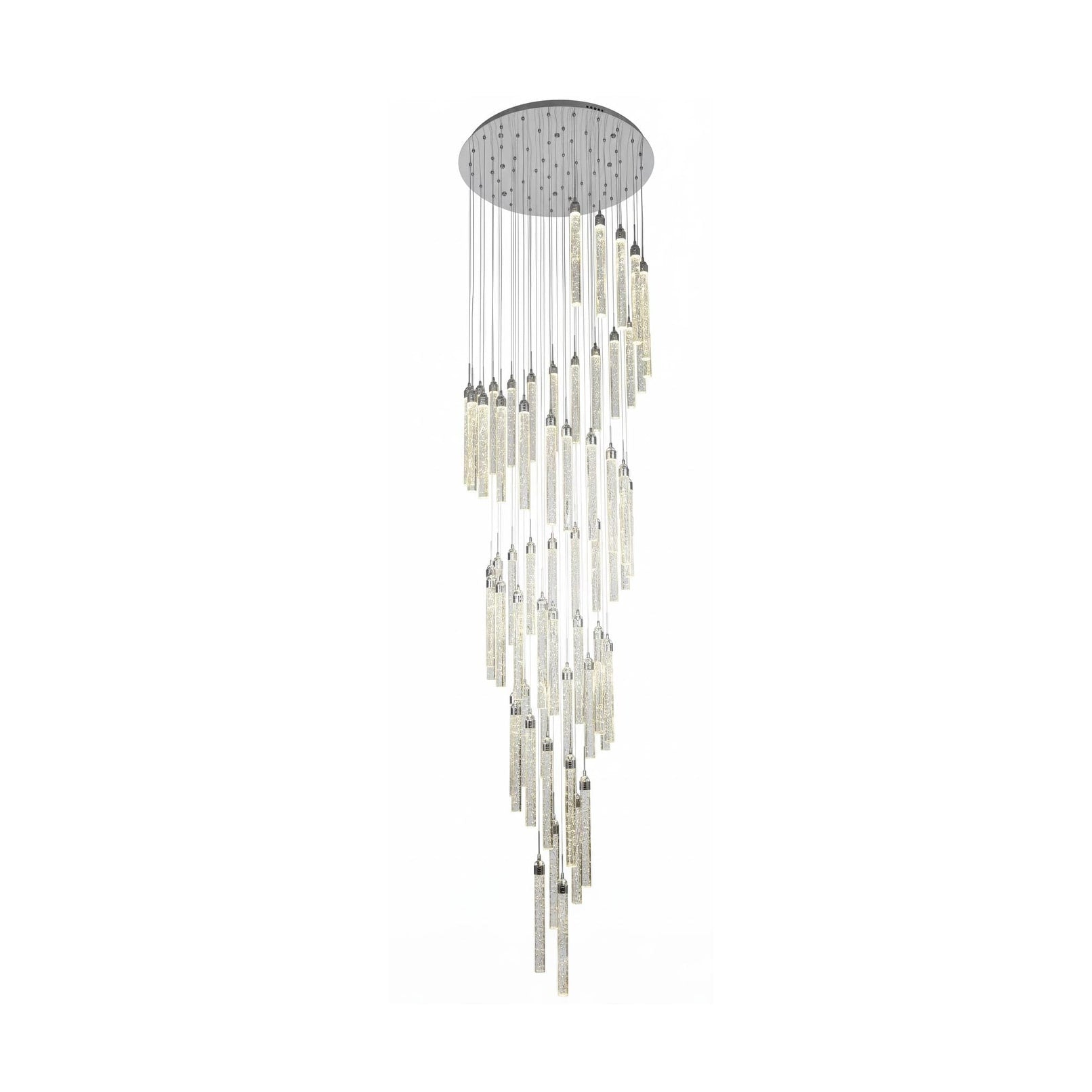 60 Light Chrome Led Chandelier With Clear Bubble Crystals
