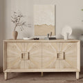 60 In Symmetrical Sunburst Door Design Storage Cabinet