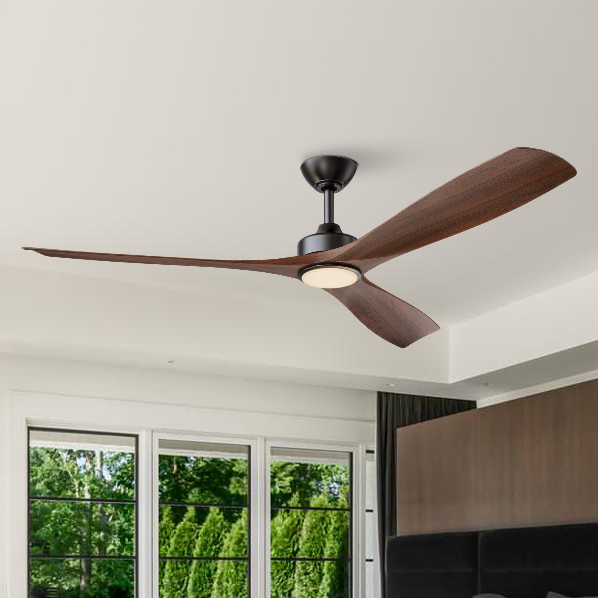 62 In Reversible 3 Blade Led Ceiling Fan With Light Kit And Remote