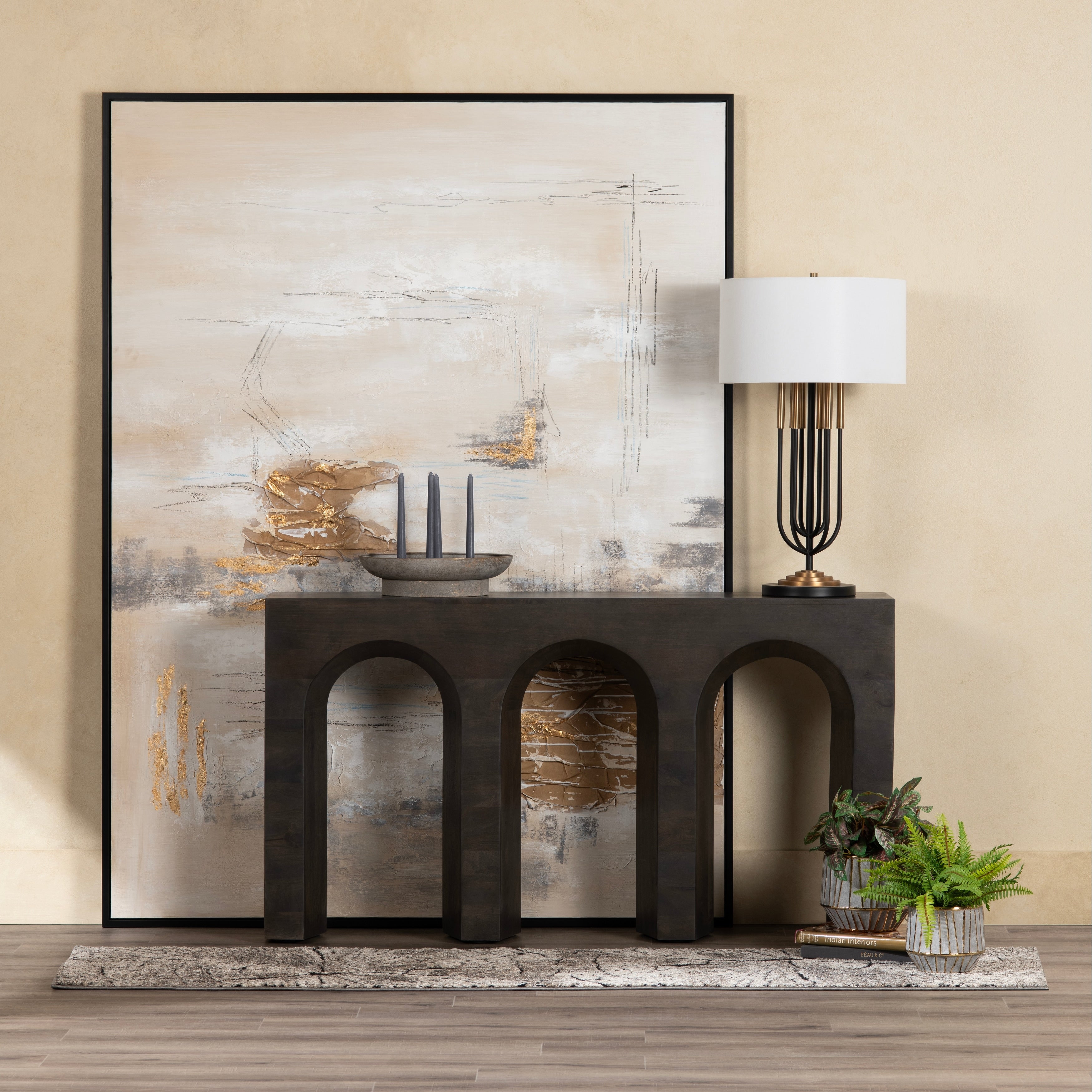60 In. Black Solid Wood Accent_Console_Sofa Table