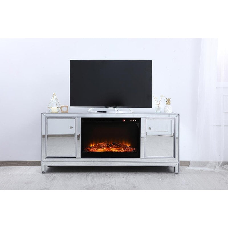 60 In. Mirrored Fireplace Tv Stand N A