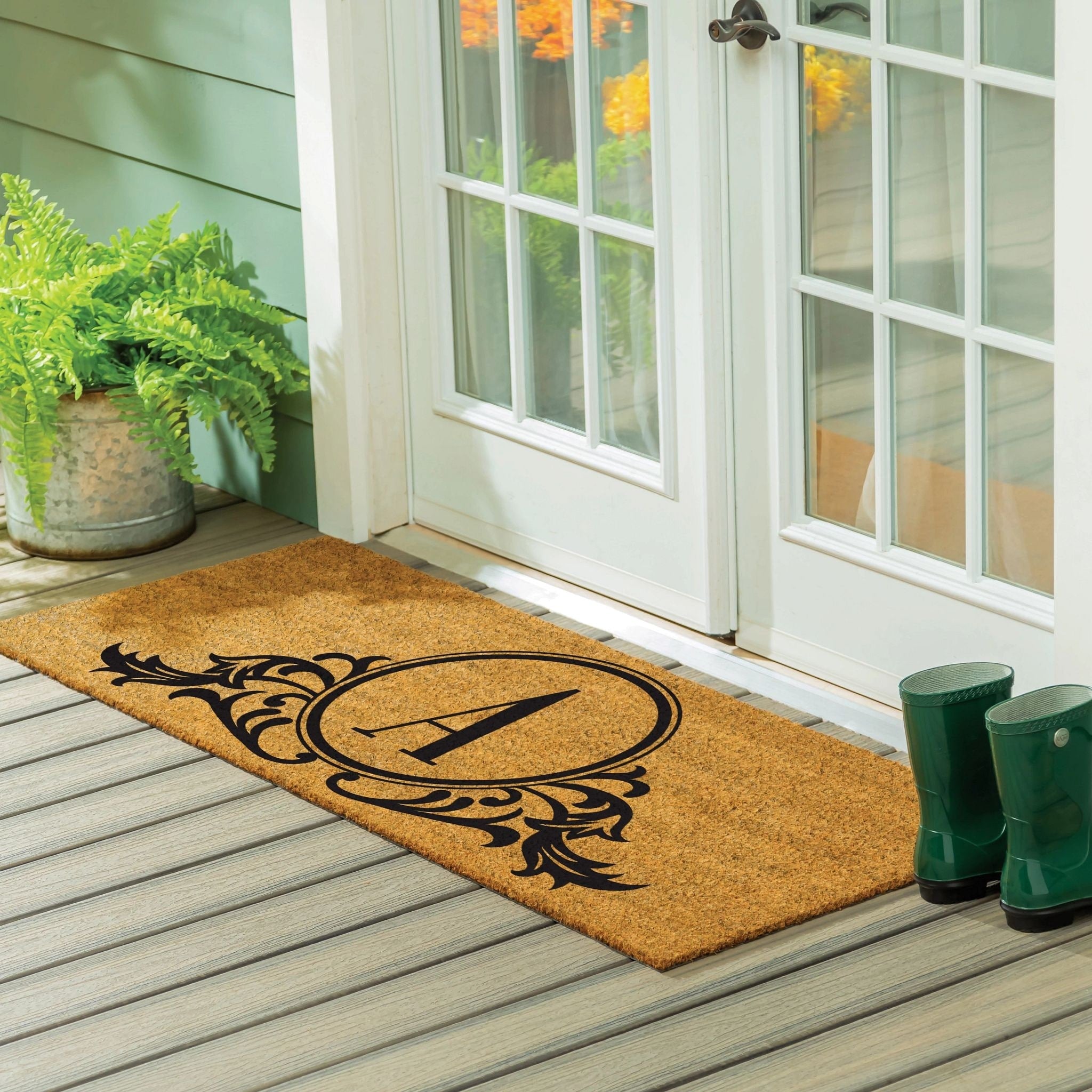 60 In. X 24 In. Wings Monogram Coir Door Mat