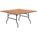 60 Inch Square Wood Folding Banquet Table 60 W X 60 D X 30.125 H