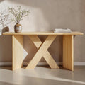 60.25 Modern X Leg Wood Grain Console Table