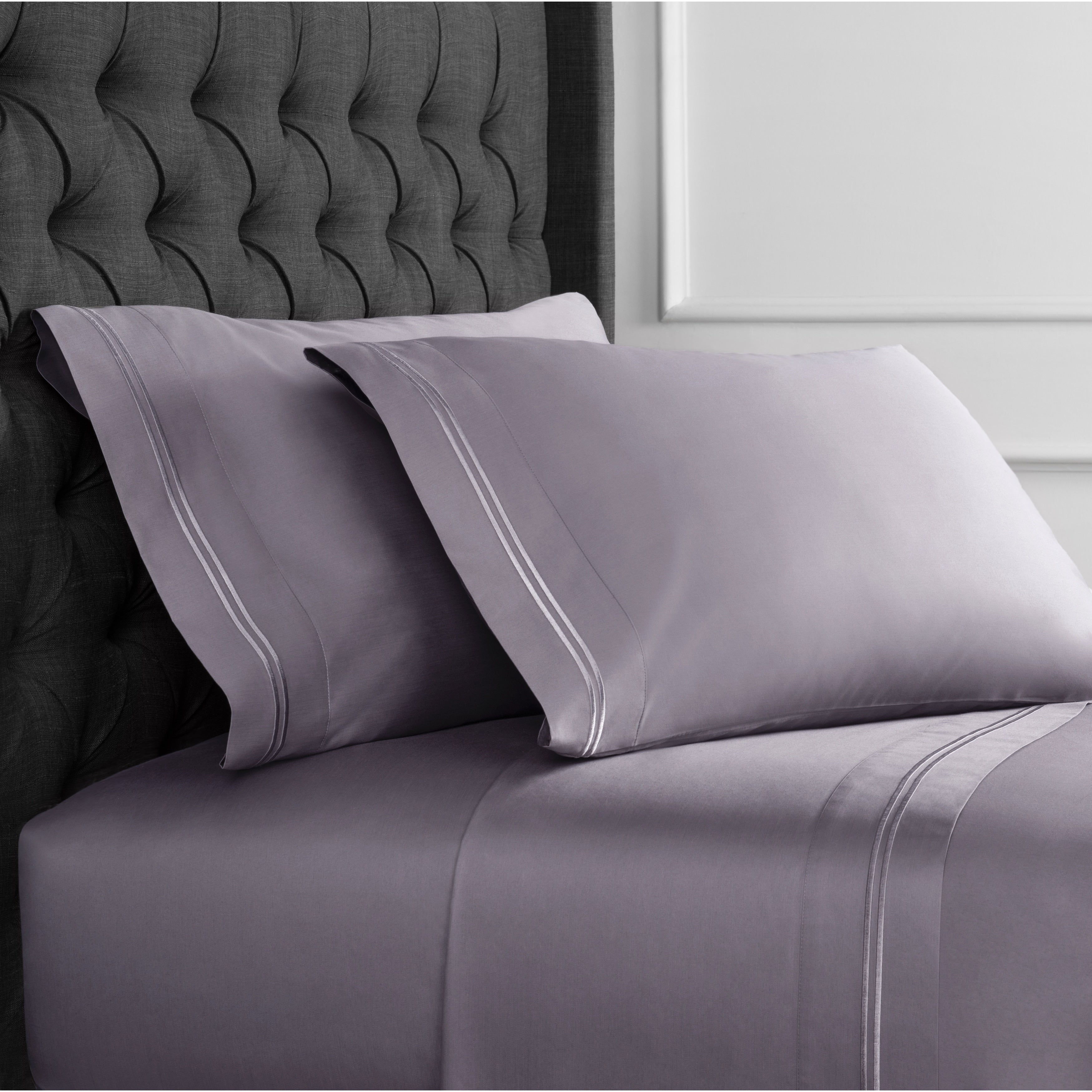 600 Thread Count Long Staple Cotton Border Stripe Embroidery Sheet Set