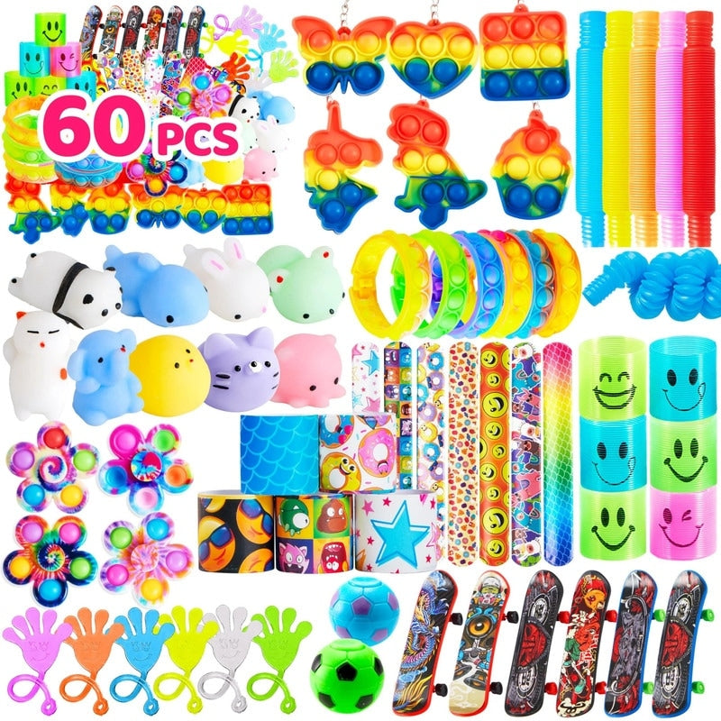 60Pcs Party Favors For Kids Fidget Toys Pack Multicolor