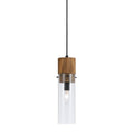 Spheroid White Brown Wood Glass Pendant Fixture