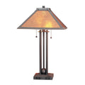 Black Metal Mission Style 2 Light Table Lamp