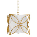 Belton Goldtone Finish Steel Glass Chandelier Gold