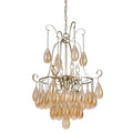 Marion Steel Glass 5 Light Chandelier Silver