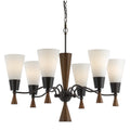 Verona Mahogany Wood And Glass 6 Light 60 Watt Chandelier