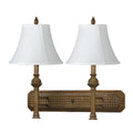 Brown Resin And Metal 60 Watt 2 Light Fixed Arm Wall Lamp