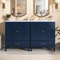 60 Bathroom Vanity With Double Sink Combo Set 2 Cabinet With Door Organizers 2 Drawers