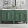 60 Bathroom Vanity With Double Sink Combo Set Ceramic Sink Soft Close Doors With Shelf Storage Drawer