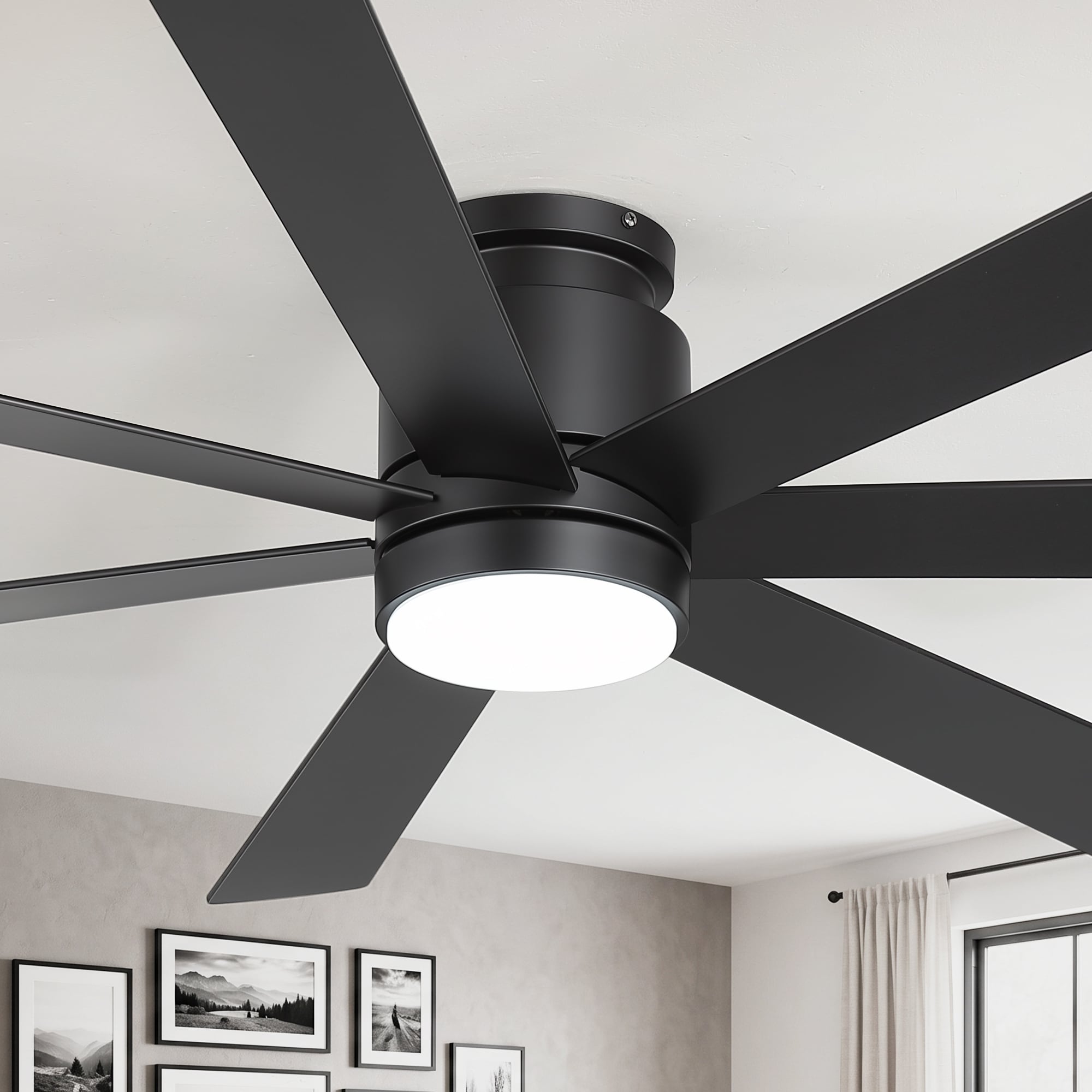 60 Dimmable Ceiling Fan With Light And Remote Flush Mount Reversible Dc Motor 7 Reversible Blades