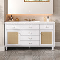 60 Large Rattan Bathroom Vanity Cabinet With Smc Sink