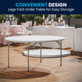 5 Foot Round Granite White Plastic Folding Table Banquet Event Folding Table