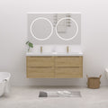 60 Solid Wood Bathroom Vanity With Integrated Resin Dual Sink