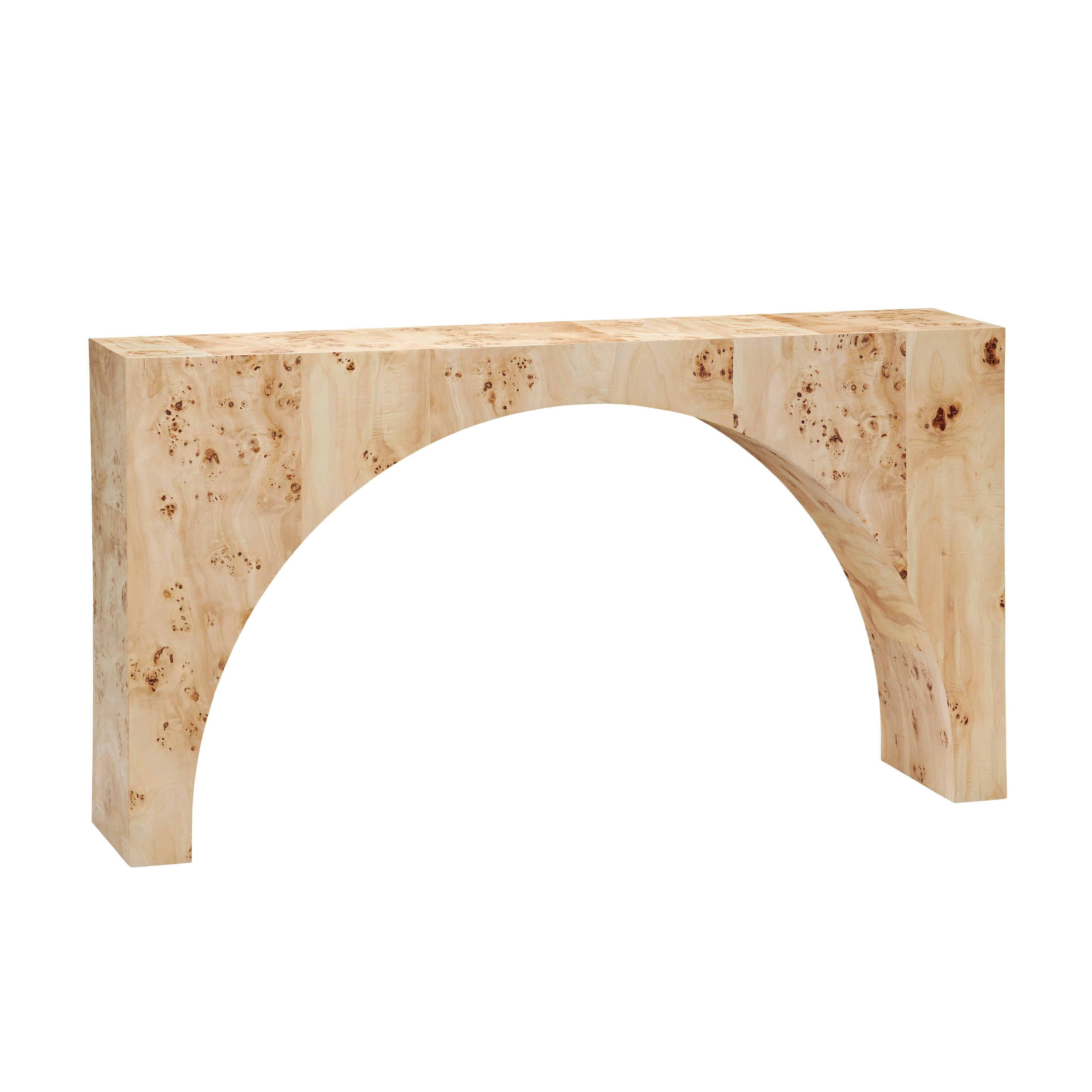 60 Tan And Cream Mappa Burl Console_Sofa Table