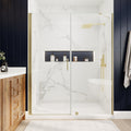 60 W X 72 H Track Free Semi Frameless Shower Door With Reversible Pivot Glass Panel