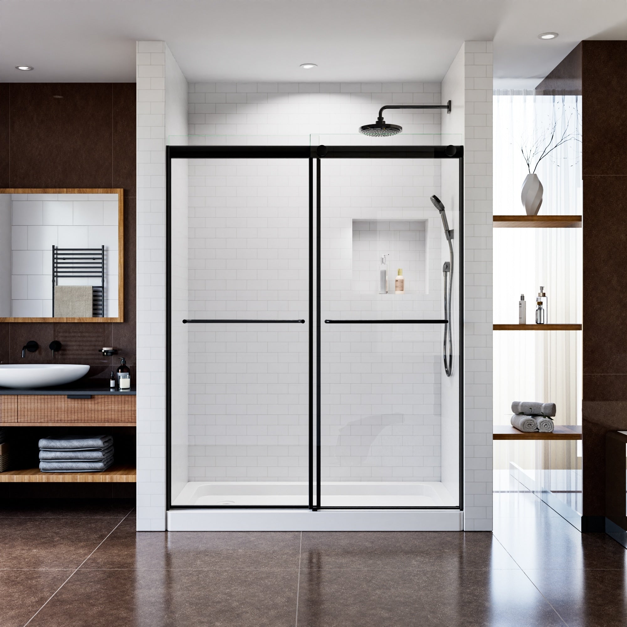 60 W X 76 H Framed Sliding Shower Door With Patented Anti Sag Roller System 60 Inch