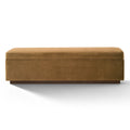 60 Wide Mid Century Velvet Storage Bench With Solid Wood Base