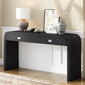 60 Wooden Entryway Table With Burl Veneer Console Table With 2 Large Drawers And Metal Handles With 2 Sturdy Legs