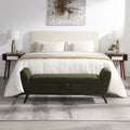 60 Modern Storage Bench With Mid Centruy Wood Legs Bench With Storage For Living Room Bedroom Comfort Padded