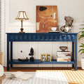 60 Fir Veneer Entryway Table With Honeycomb Patterned Fronts With 3 Drawers And Solid Fir Legs
