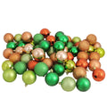 60Ct Almond Kiwi Burnt Orange Xmas Green Shatterproof 3 Finish Christmas Ball Ornaments 2.5