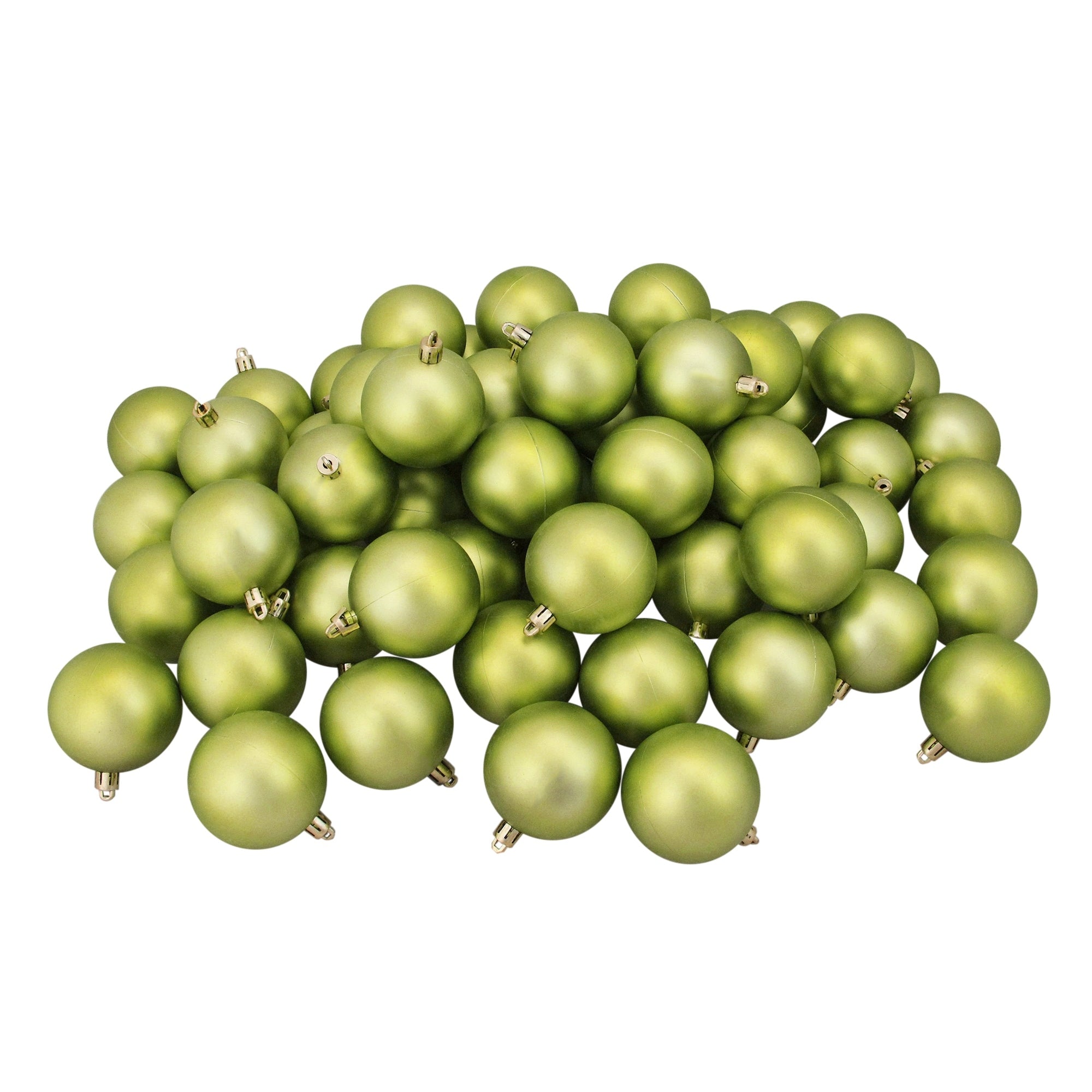 60Ct Kiwi Green Shatterproof Matte Christmas Ball Ornaments 2.5 60Mm
