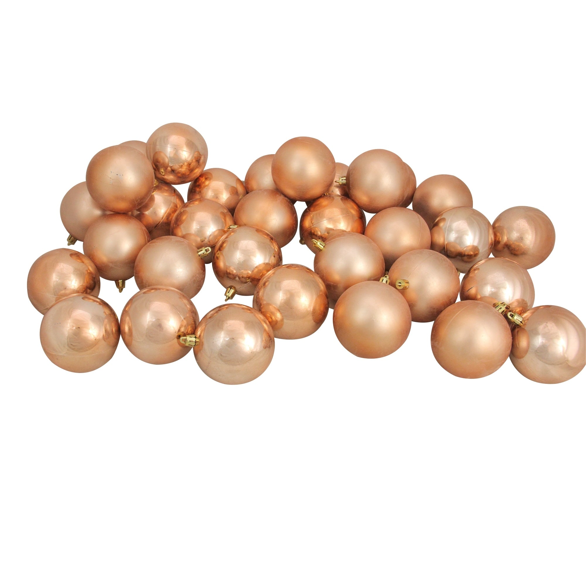 60Ct Almond Brown Shatterproof 2 Finish Christmas Ball Ornaments 2.5 60Mm