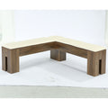 61 Inch L Shaped Bench With Cushion Corner Kitchen Breakfast Nook Bench For Entryway Bedroom Living Room Dining Room