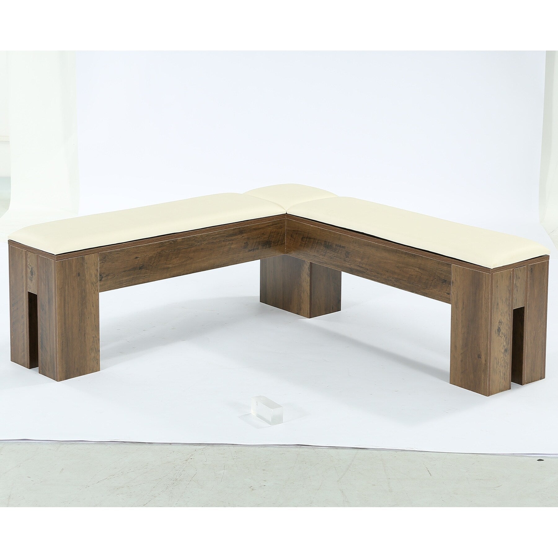 61 Inch L Shaped Bench With Cushion Corner Kitchen Breakfast Nook Bench For Entryway Bedroom Living Room Dining Room