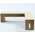 61 Inch L Shaped Bench With Padded Seat Cushion For Entryway Bedroom Living Room Kitchen Dining Room