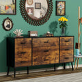 61 Wide 9 Drawer Dresser Rustic Brown Bedroom Chest Of Drawers