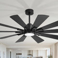 62 72 Inch Reversible 10 Blade Large Ceiling Fan With Light And Remote