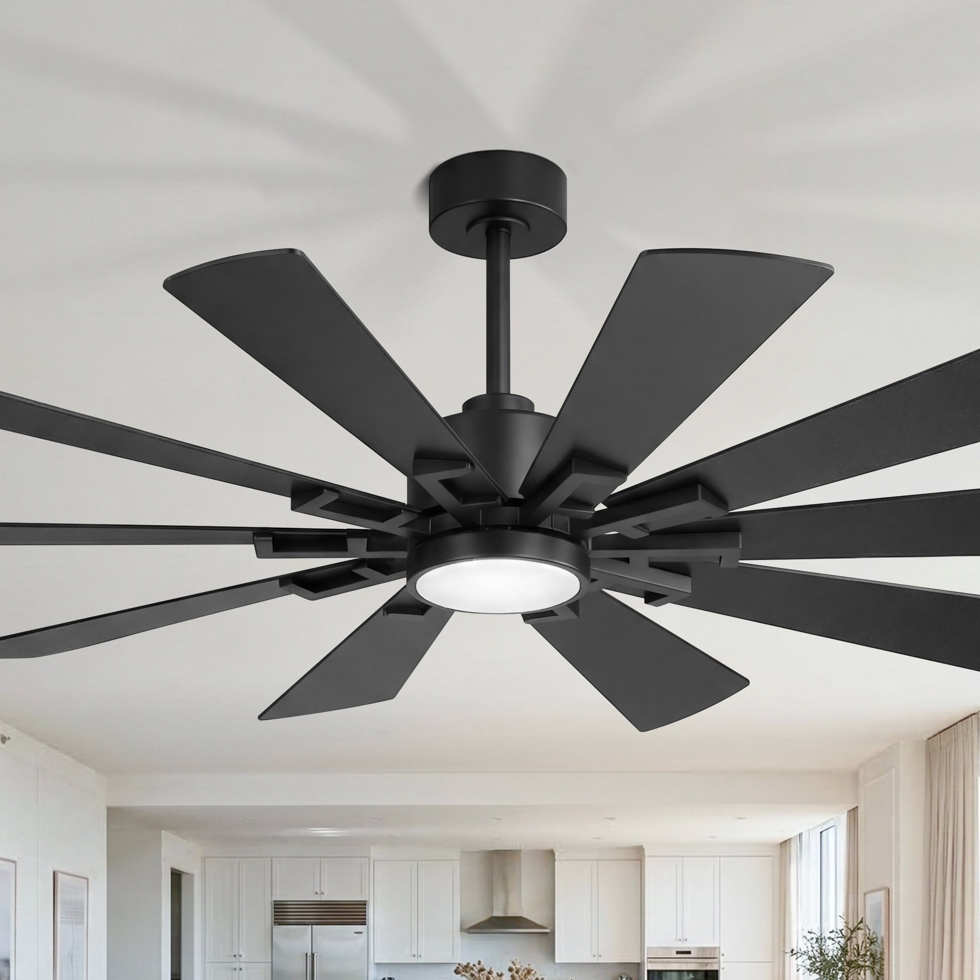 62 72 Inch Reversible 10 Blade Large Ceiling Fan With Light And Remote