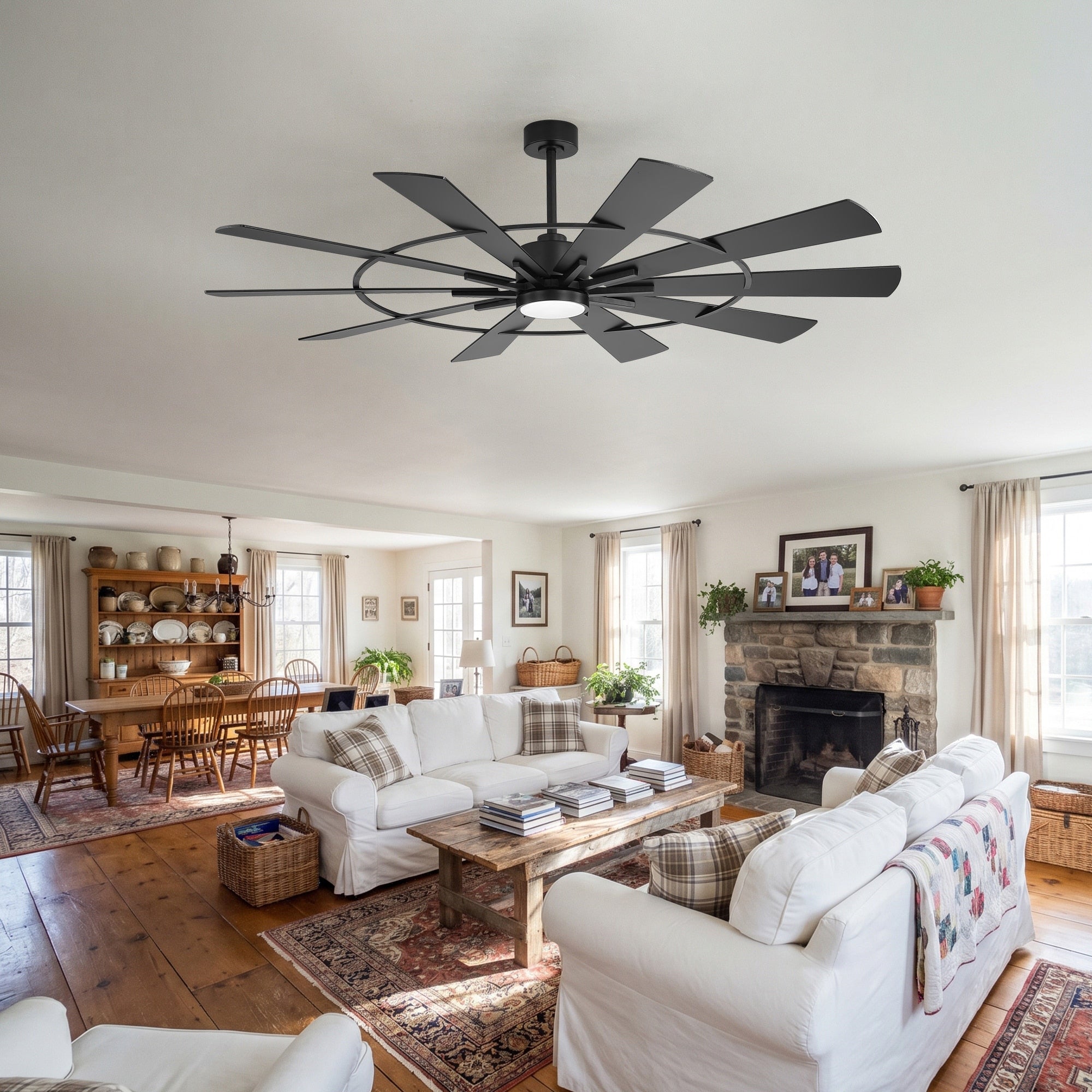 62 In Ceiling Fan With Led Light And Remote 10 Blade Dc Motor Fan Dimmable Reversible Quiet Fan