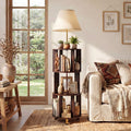 62.2 Retro Floor Lamp With 3 Tier Storage Shelves Display Bookcase For Living Room And Bedroom