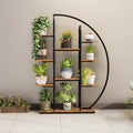 62.2 Metal Plant Stand With Grow Lights 9 Tier Moon Shaped Plant Shelf With Led Light Large Multi Tier Display Plant Holder