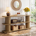 62.9 Inch Console Table With Storage Long Sofa Table With 3 Tier Shelves
