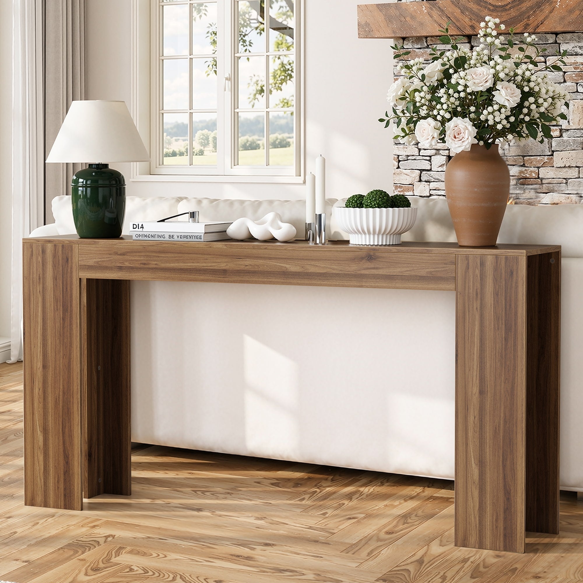 62.99 Extra Long Farmhouse Entryway Console Table
