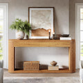 62.99 Narrow Brown Fluted Console Table With Storage For Entryway Sofa Table Hallway Front Door Living Room