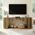 62.99 Wood Tv Stand With Storage Shelves For Tvs Up To 65 For Living Room