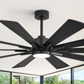 62 72 Black Modern Led Ceiling Fan With Remote Quiet Reversible Dc Motor Walnut Finish And Black Blades For Living Room