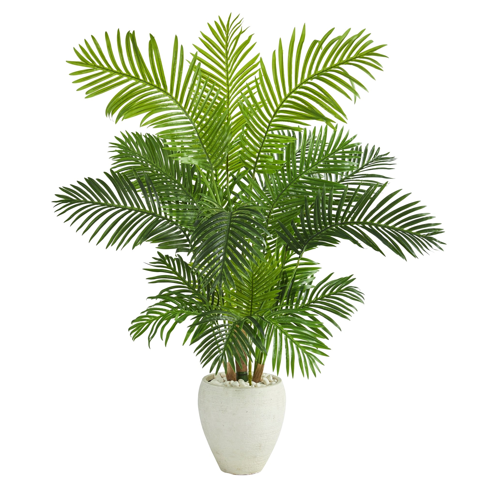 62 Hawaii Palm Artificial Tree In White Planter