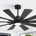 62 Modern Ceiling Fan With Lights 3Cct Led Walnut And Black Dual Finish Blades Remote Control Quiet Reversible Dc Motor