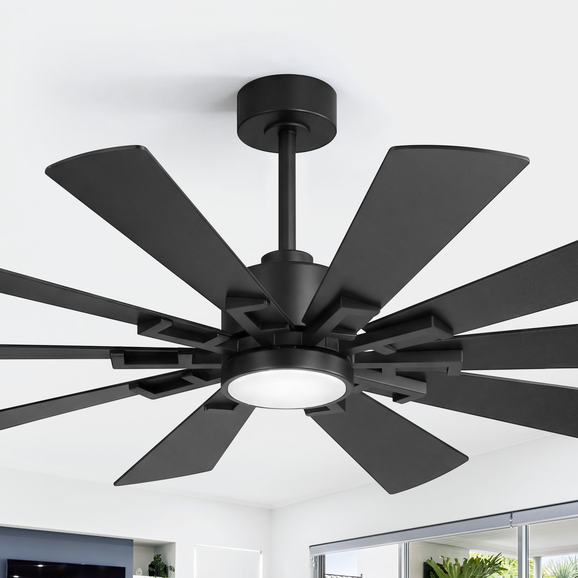 62 Modern Ceiling Fan With Lights 3Cct Led Walnut And Black Dual Finish Blades Remote Control Quiet Reversible Dc Motor